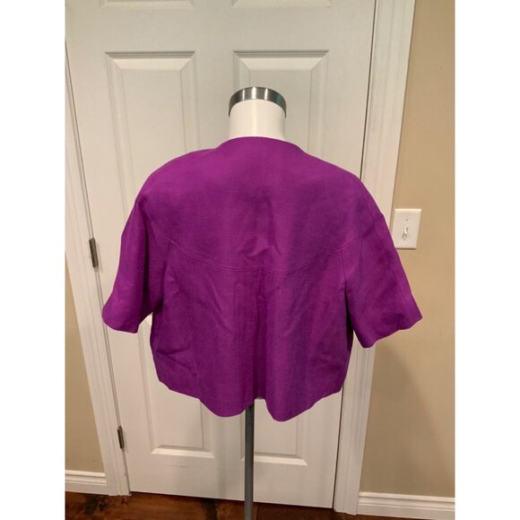 Kate Spade Purple Cropped Open Front Jacket, Size 2 - Picture 4 of 5